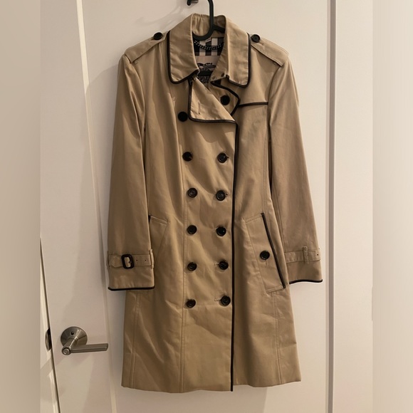 Burberry Jackets & Blazers - Burberry Trench Coat Long Nova Check Leather Belt Beige Womens Size 8